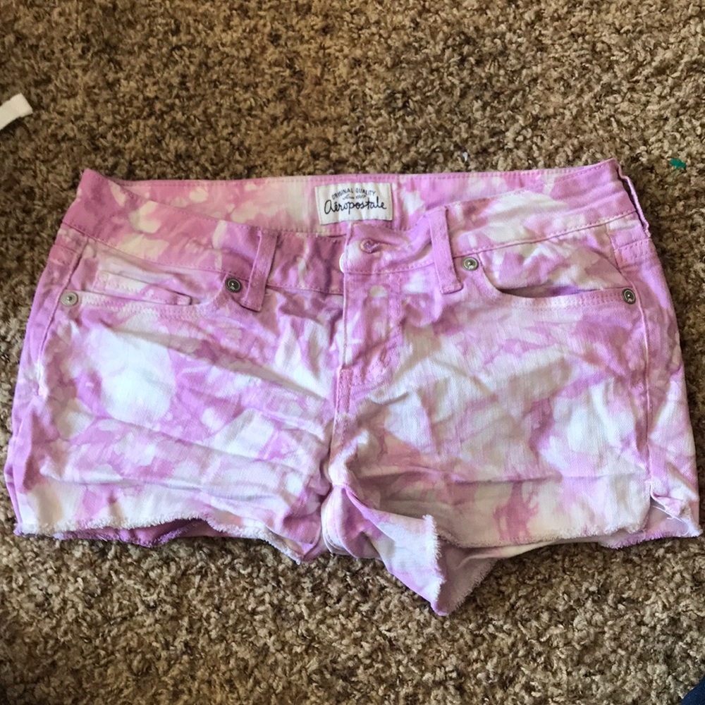 Pink & White Tye-Dye Cropped Shorts